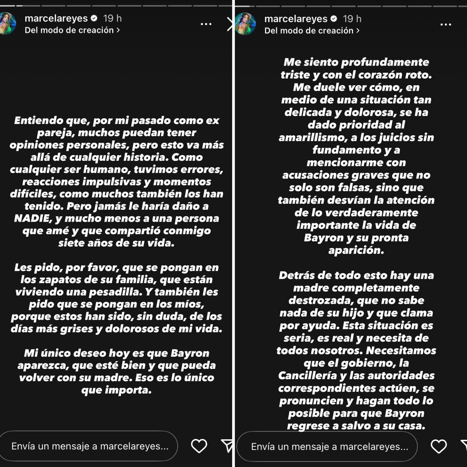Exclusivo: Marcela Reyes se pronuncia sobre desaparición de su ex, B-King