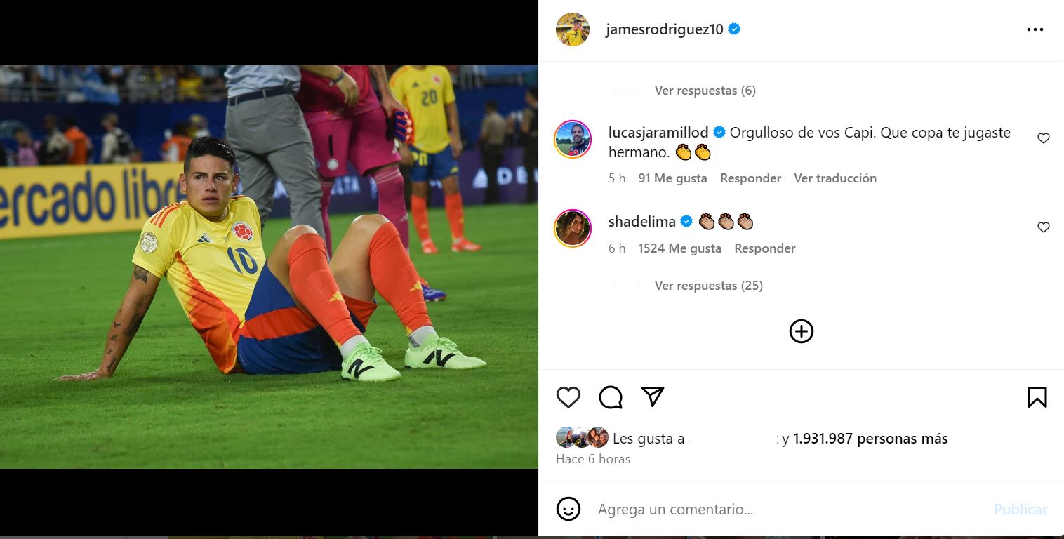 Mensaje de exnovia de James