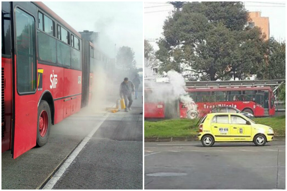 Otra vez, un bus de Transmilenio se quedó sin una llanta en pleno recorrido