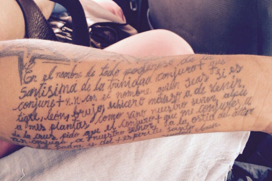 Alias ‘El Chencho’ tiene tatuada la oración del sicario