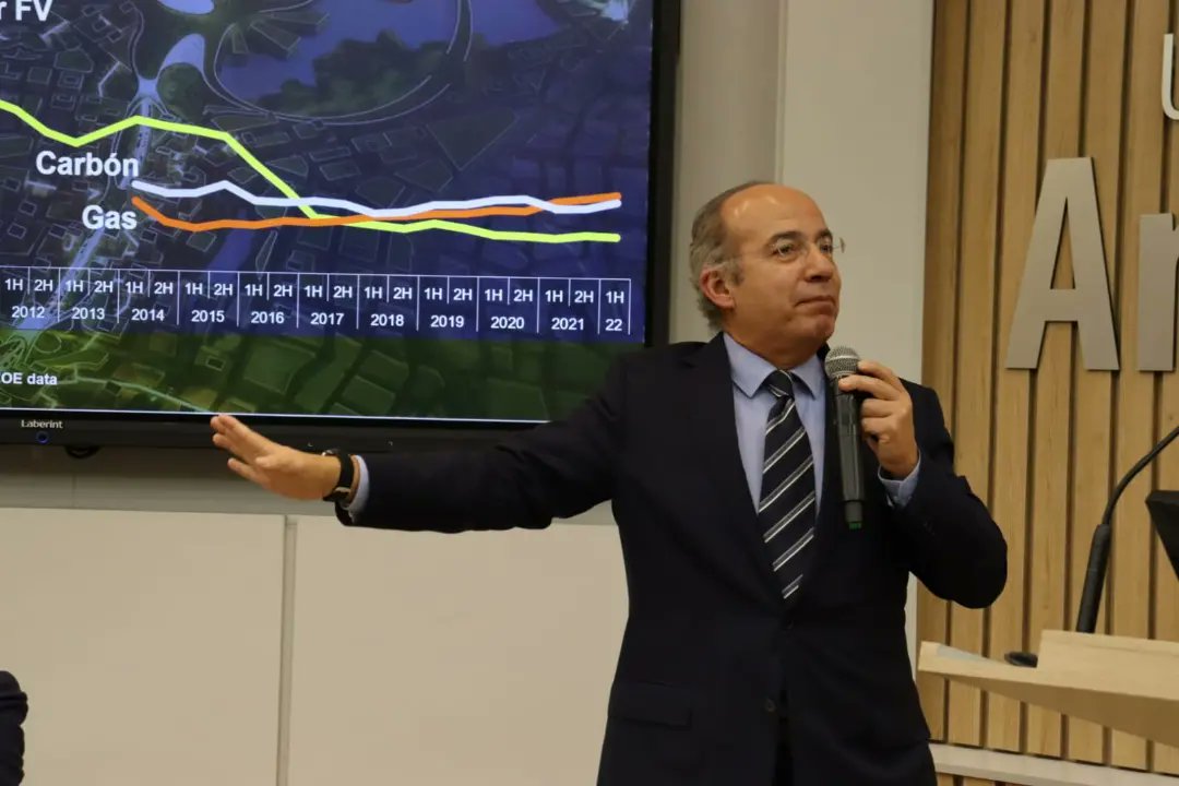 Expresidente de México, Felipe Calderón, durante el diálogo sobre retos del desarrollo sostenible al 2050.