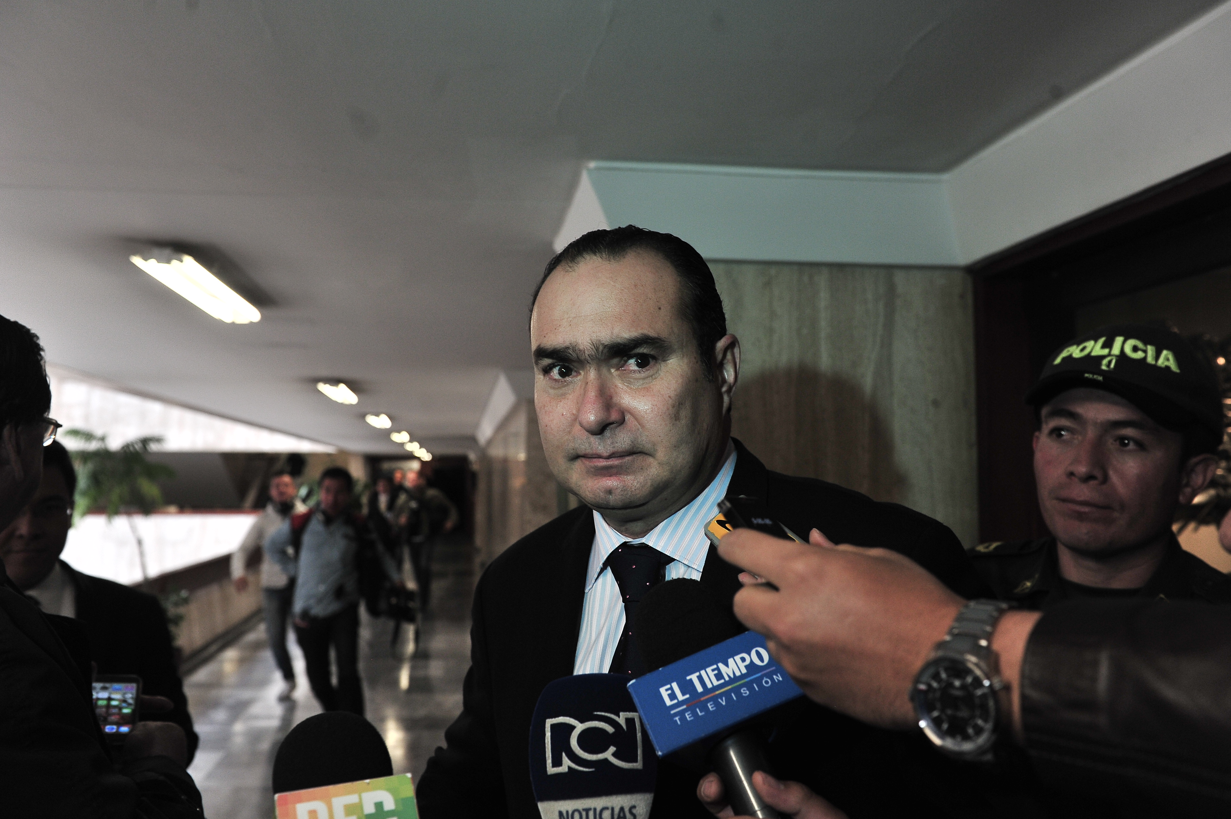 Magistrado de La corte Constitucional, a su salida de la comisión de acusación del congreso de La República.