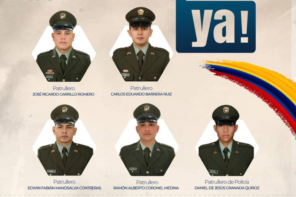Ofrecen millonaria recompensa por información sobre secuestro de cinco policías en Catatumbo