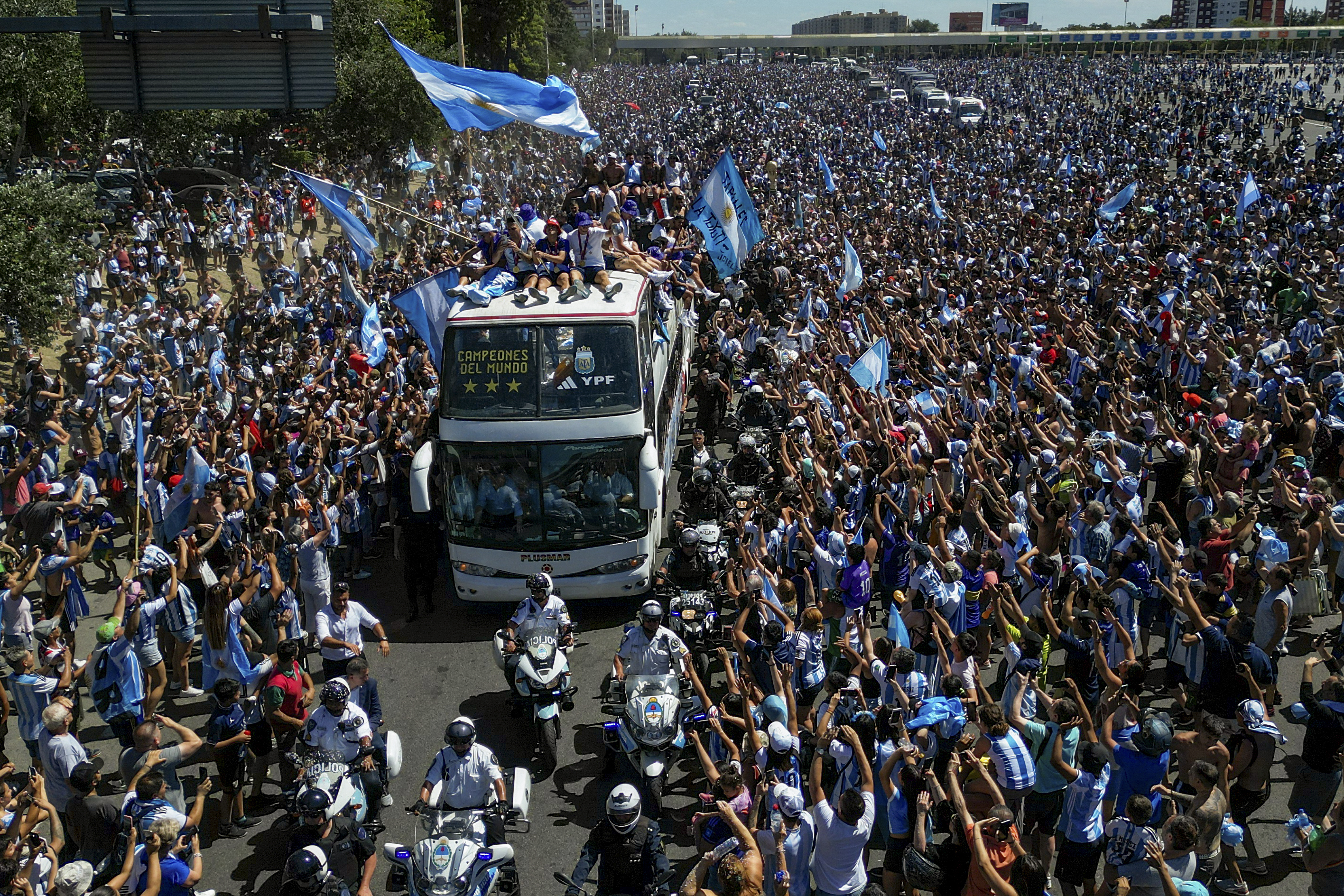 Celebración de Argentina por el título de la Copa del Mundo.