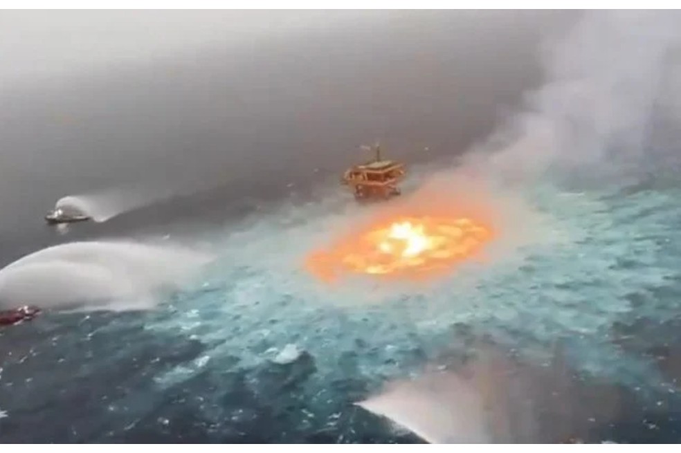 Incendio en el mar: registran fuga de gas en el golfo de México