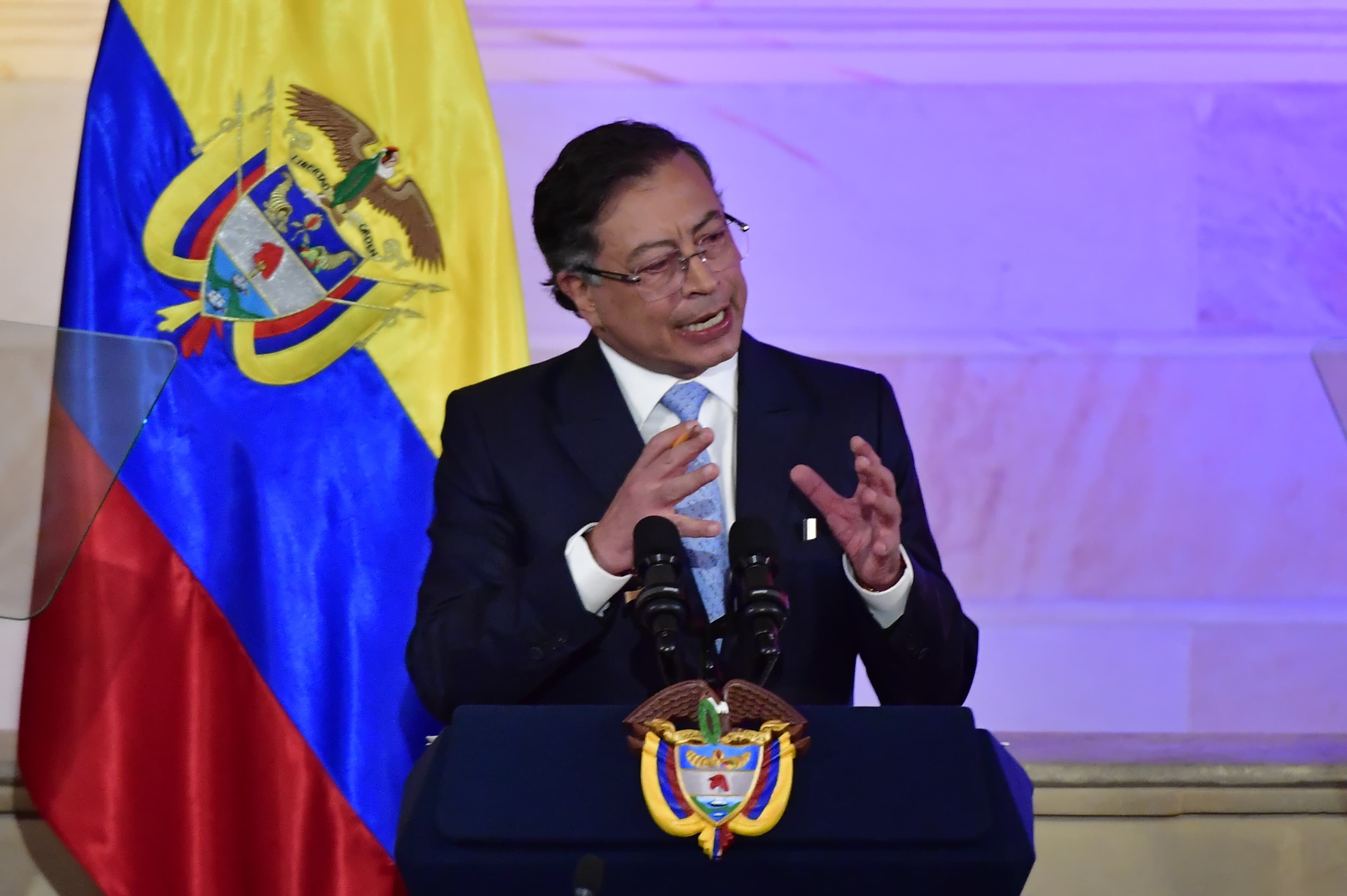 Presidente Gustavo Petro en su discurso durante la instalación de la última legislatura del Congreso.
