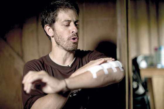 Roméo Langlois antes de ser liberado