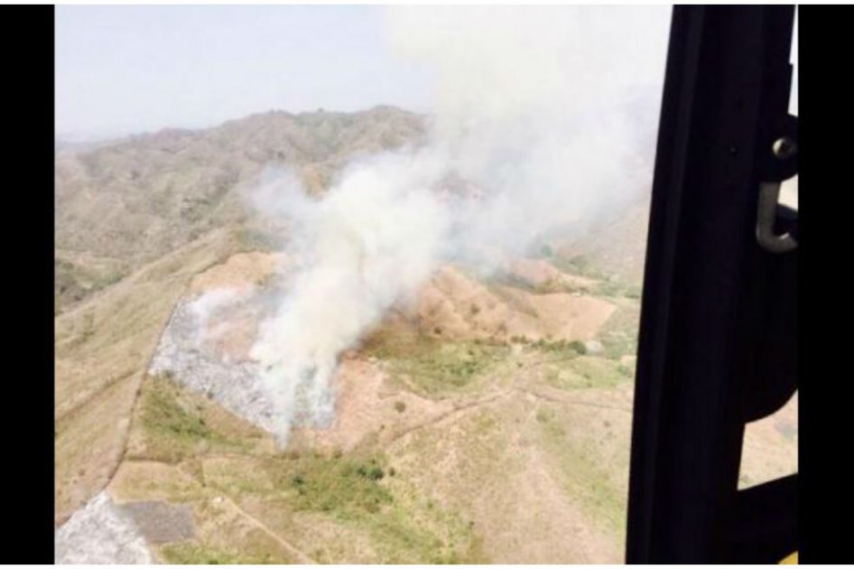 Controlado incendio en el parque Los Colorados en Bolívar