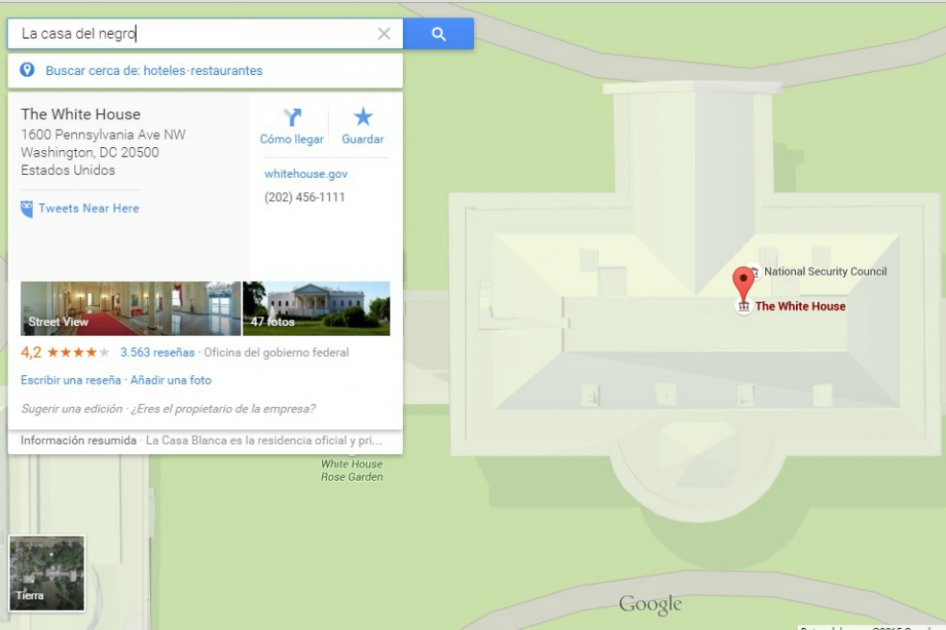 El curioso resultado de buscar »La casa del negro» en Google Maps