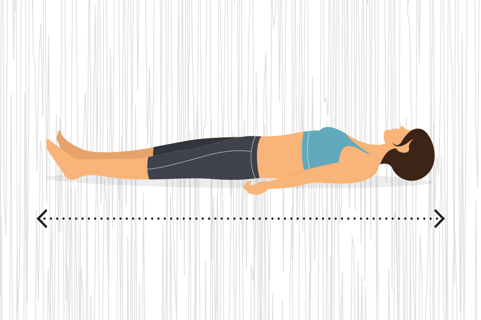Ejercicio de yoga para reconectar cuerpo y menteLina Paola Gil2. Agarra las rodillas y llévalas hacia el pecho, presionando, de tal manera que tu zona lumbar esté totalmente relajada contra el piso. Toma tres respiraciones profundas, respira lento y con tranquilidad.