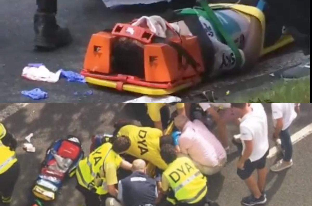 Egan Bernal sufrió una grave caída en la clásica de San Sebastián