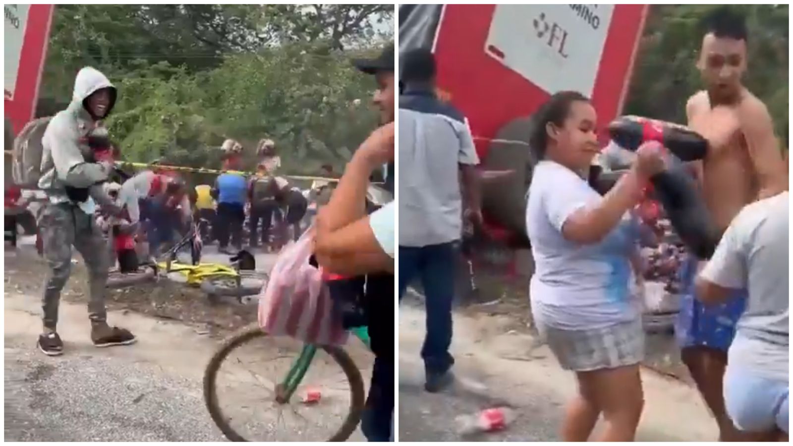 Saquearon camión de gaseosas tras volcarse en la vía Ciénaga-Santa Marta