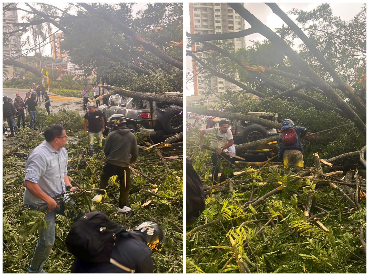 Fuertes lluvias y granizada colapsaron la movilidad en Medellín