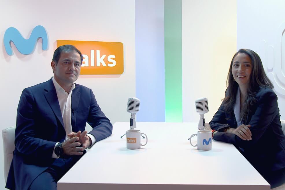 Fabián Hernández, presidente CEO de Telefónica Movistar y Carolina Navarrete, directora de B2B de la compañía. / Cortesía