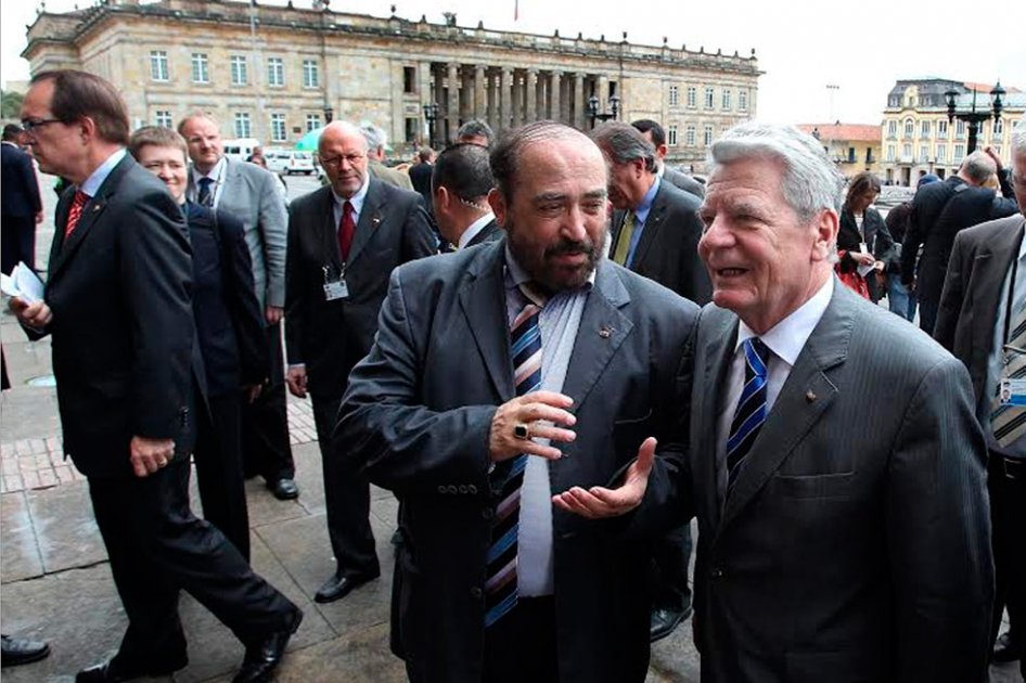 Guillermo León Escobar, a la izquierda, durante la reciente visita a Bogotá del presidente de Alemania, Joachim Gauck. 