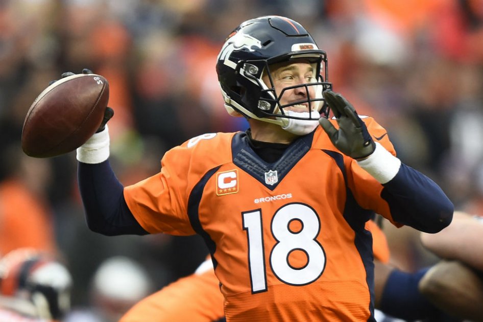 Payton Manning, mariscal de campo de los Broncos de Denver. Foto: AFP