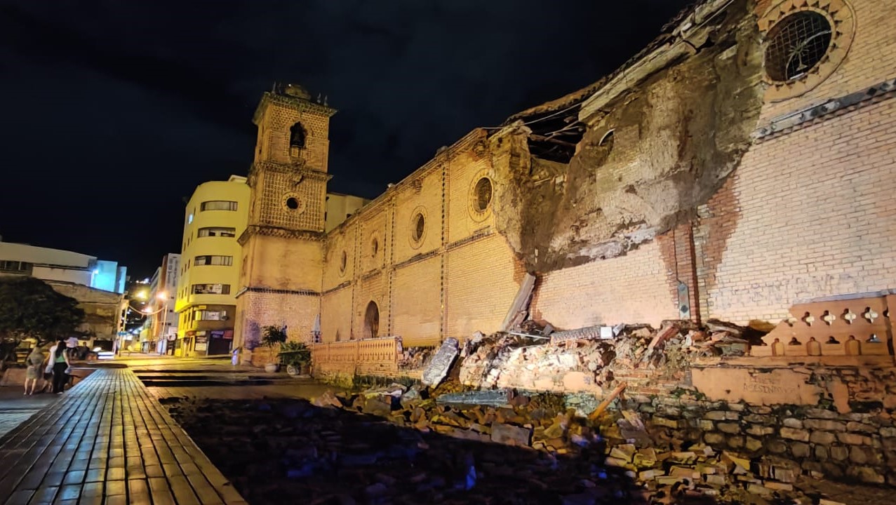 Colapsó muro de la iglesia San Francisco en Cali