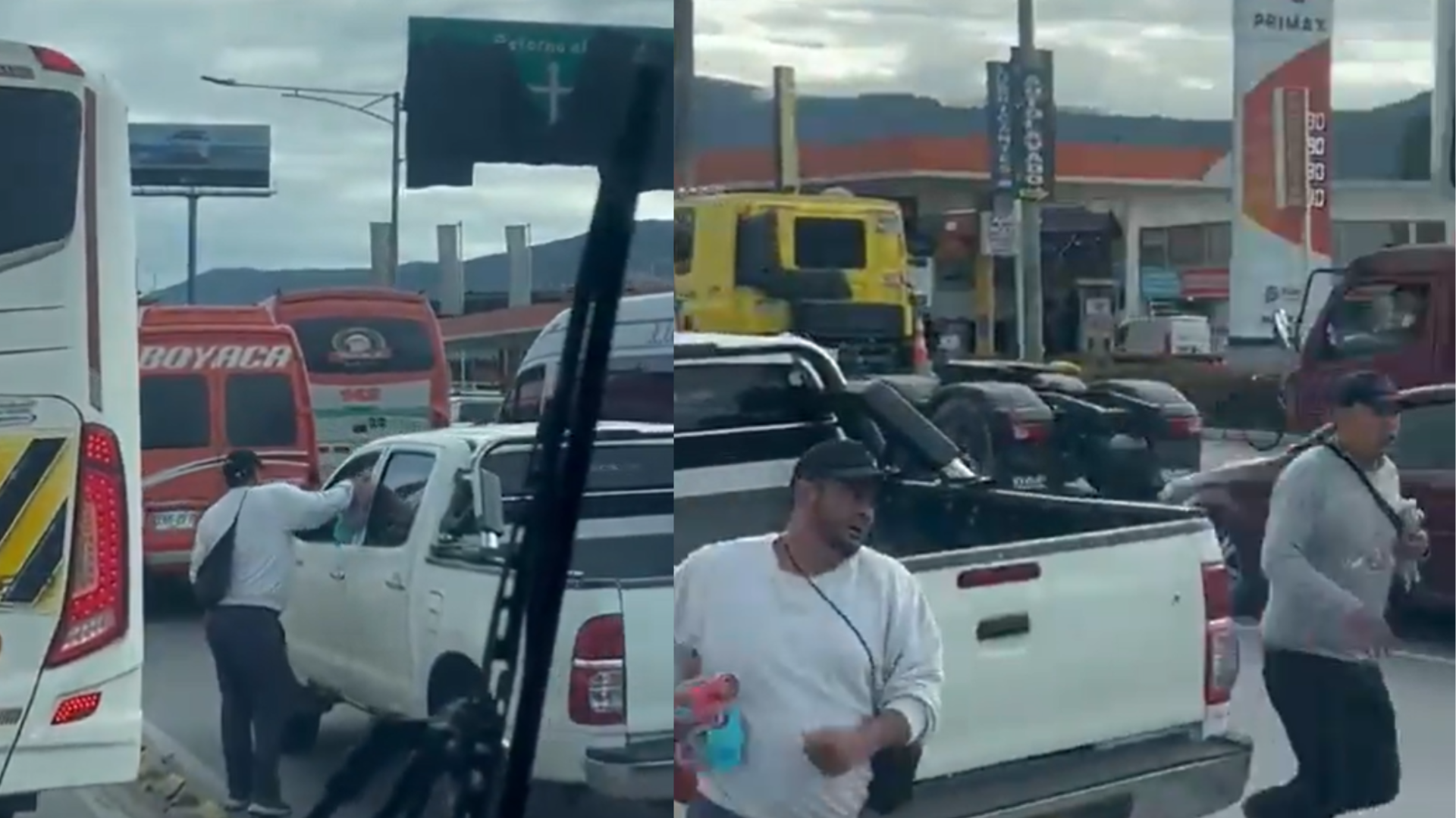 Así roban a conductores en pleno trancón de la autopista Norte en Bogotá (VIDEO)