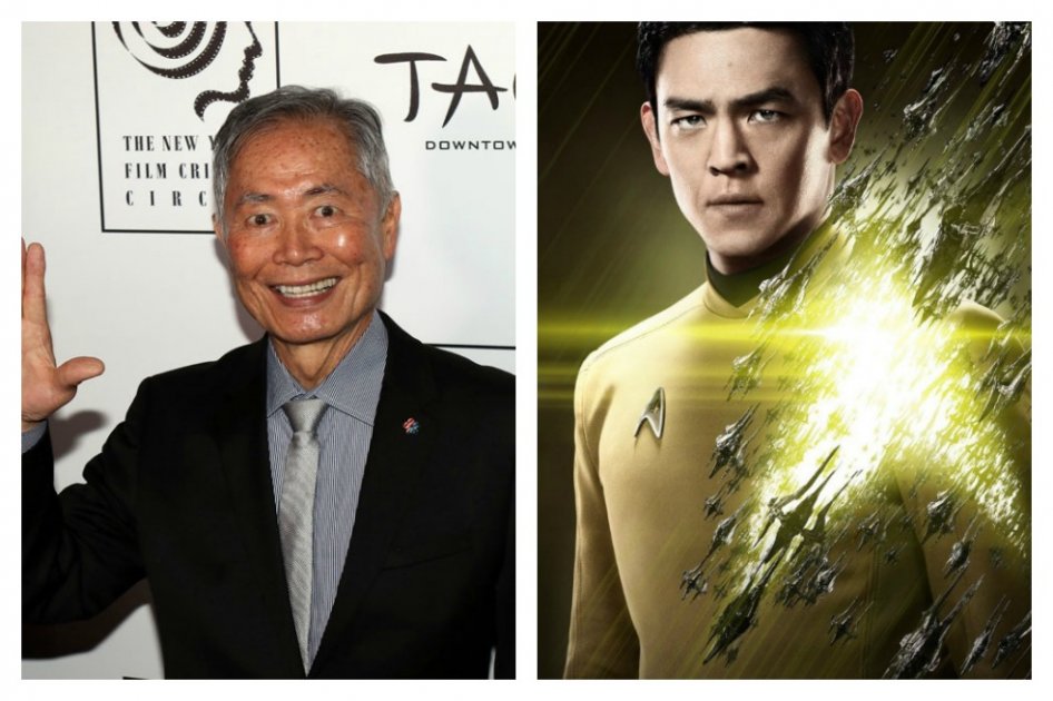 El actor George Takei y John Cho como Sulu.