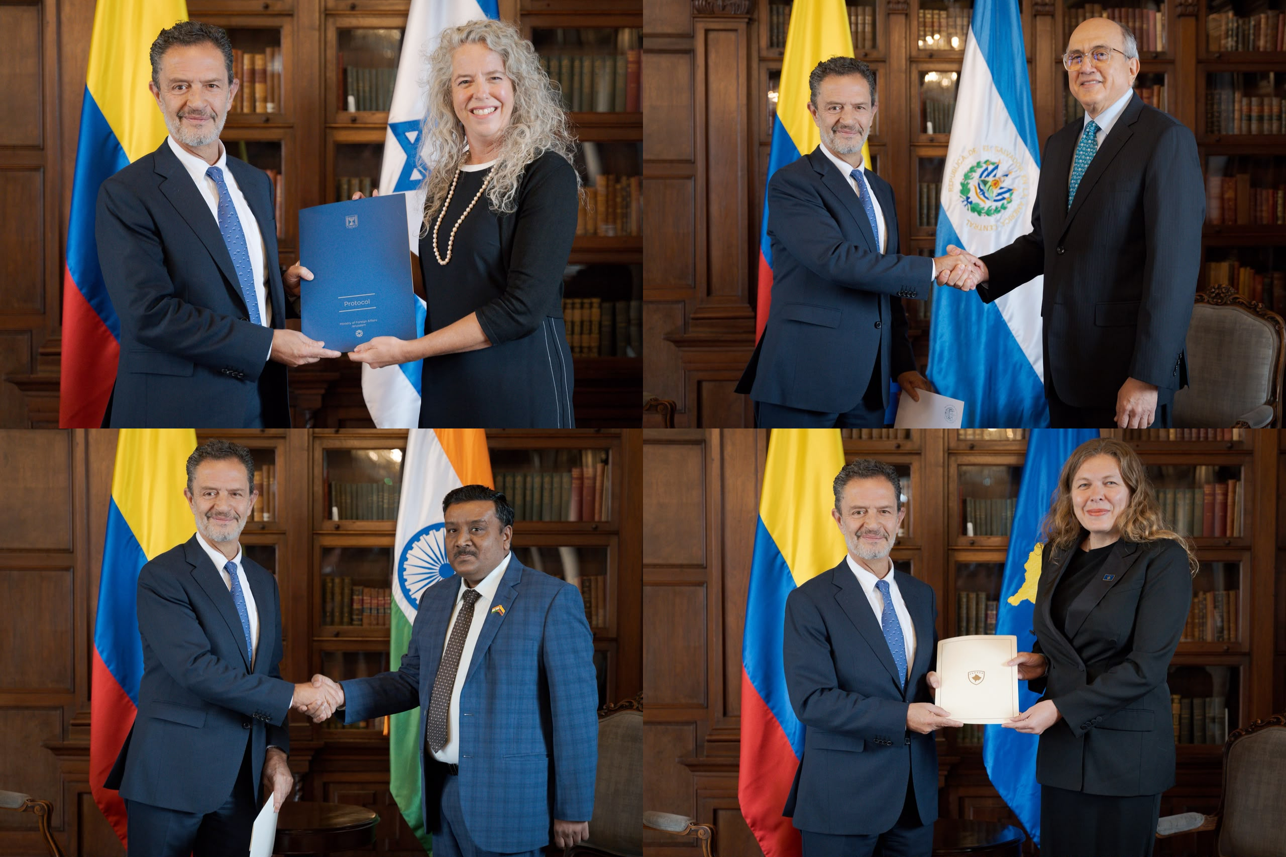 Canciller Bula recibe a nuevos embajadores de Israel, El Salvador, India y Kosovo