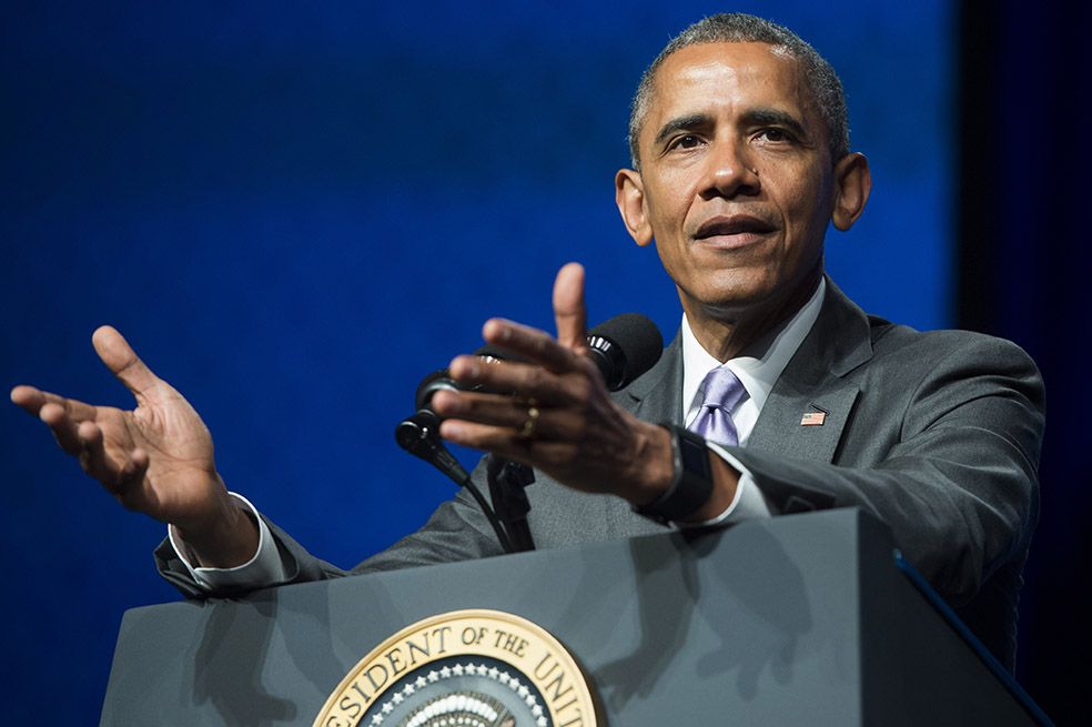 El presidente de Estados Unidos, Barack Obama, durante una conferencia en Washington. / AFP