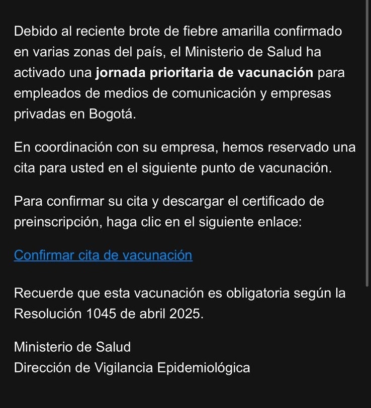 Correo electrónico falso.