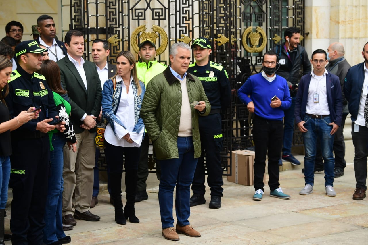 El presidente Iván Duque, durante la apertura jornada electoral 2022, segunda vuelta.
