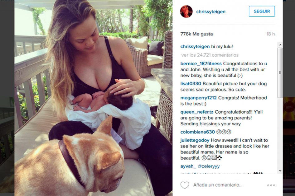 Chrissy Teigen y John Legend publican la primera foto de su hija Luna