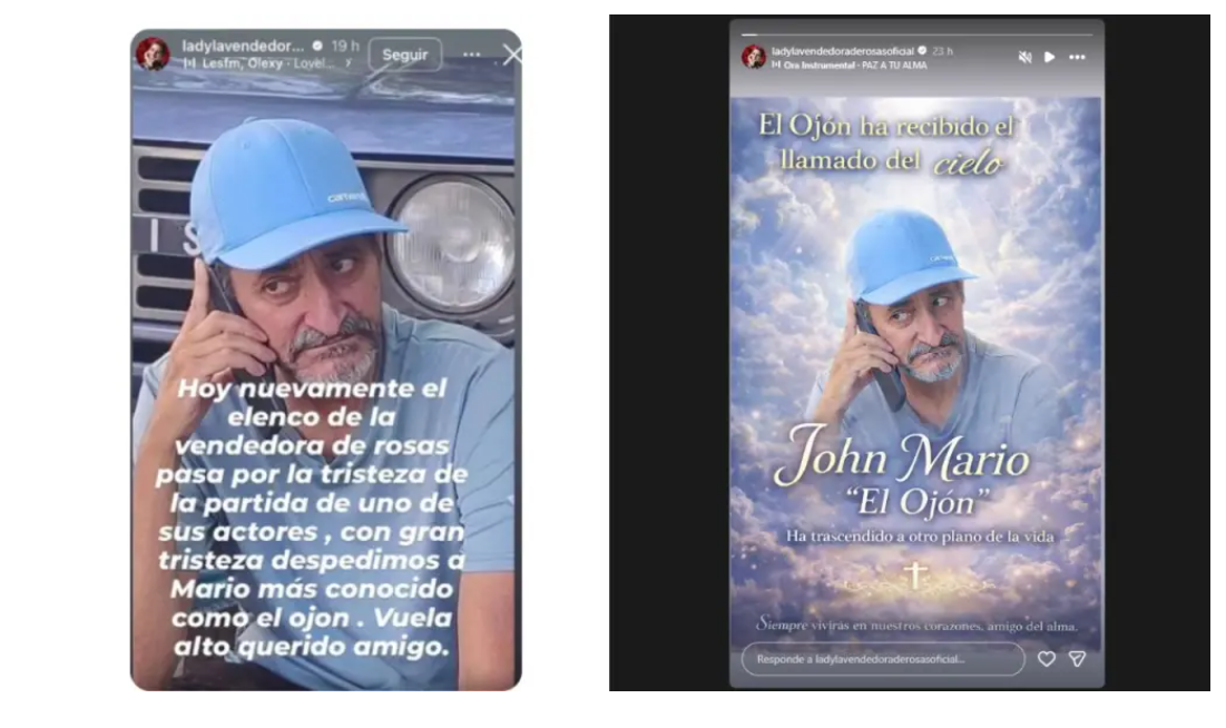 Lady Tabares, de luto por muerte de actor de ‘La vendedora de rosas’: “Vuelta alto”