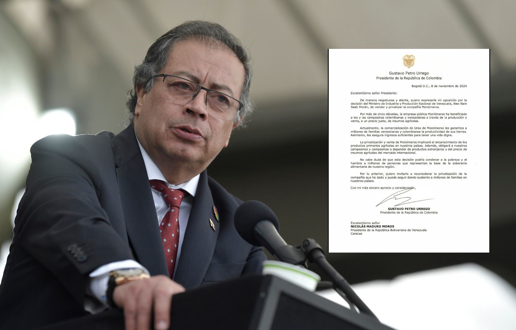 Petro le dejó claro a Nicolás Maduro que se opone a privatización de empresa Monómeros