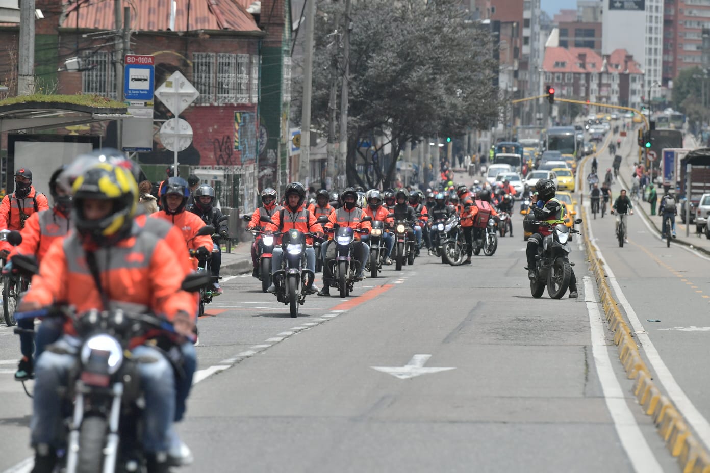 Movilidad en Bogotá: manifestaciones de rappitenderos en el centro de la capital