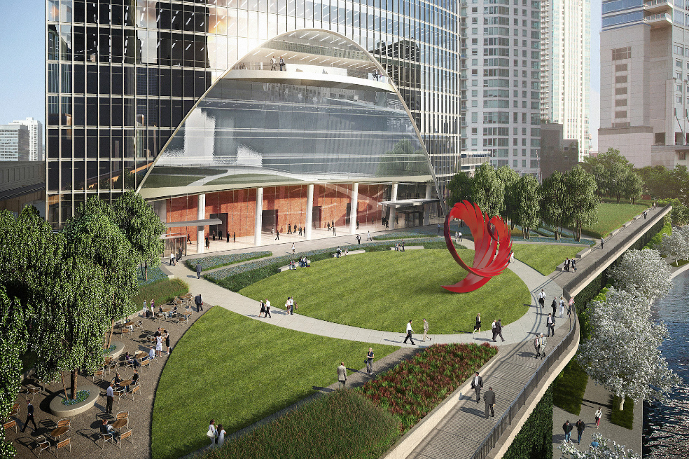 Una escultura de Calatrava es instalada en un parque de Chicago