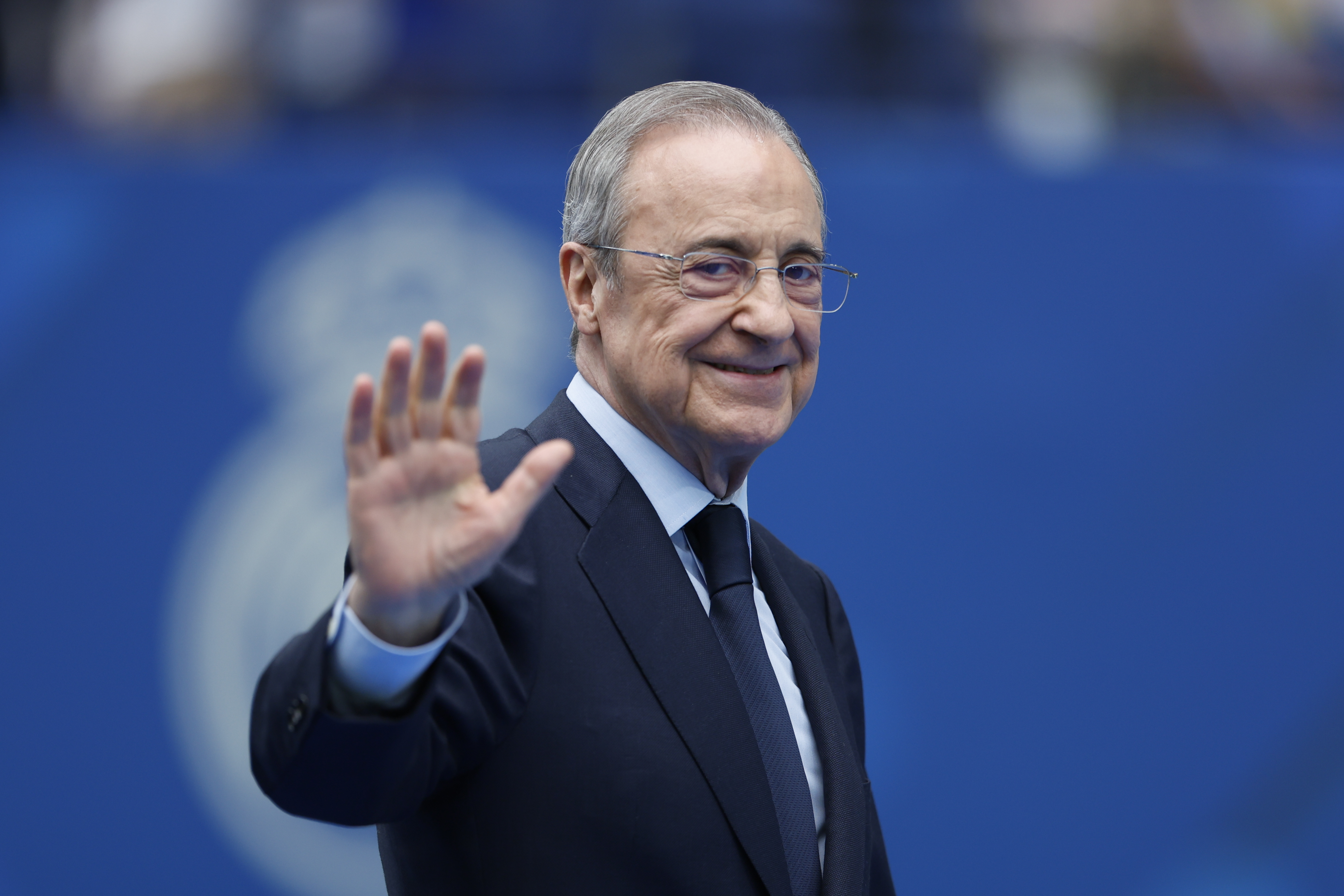MADRID, 27/07/2024.- El presidente del Real Madrid, Florentino Pérez, durante la presentación del delantero brasileño Endrick como nuevo jugador del Real Madrid, este sábado en el estadio Santiago Bernabéu. EFE/ Mariscal