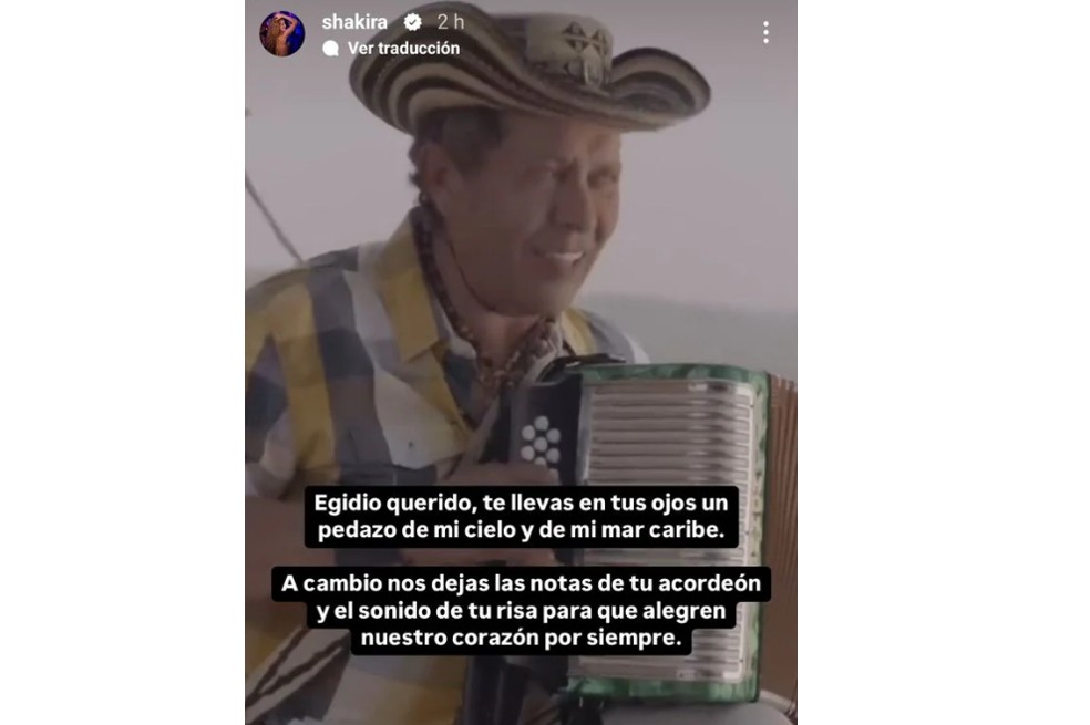 La barranquillera compartió un emotivo recuerdo con Egidio Cuadrado, acordeonero de Carlos Vives, quien falleció a los 71 años.
