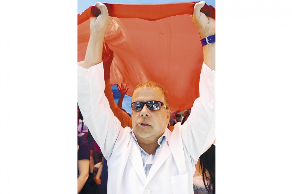 Protesta del sector salud en Caracas.  / AFP