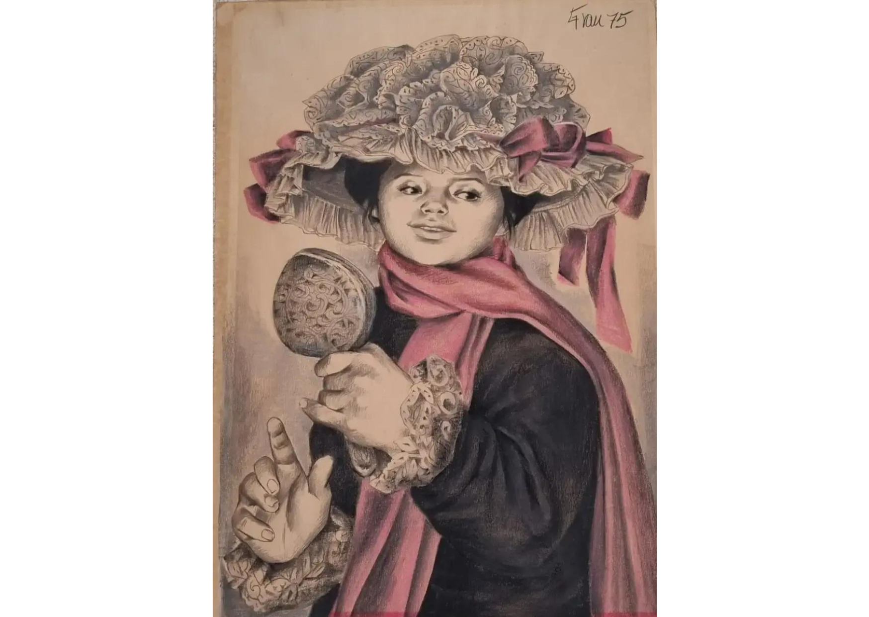 Enrique Grau "Mujer con espejo", 1975