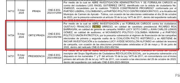 Orden del día en sala plena del CNE para el próximo 22 de mayo.
