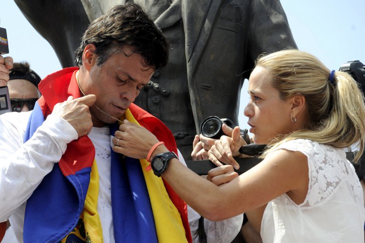 Fotografía del día de la captura del líder opositor venezolano.