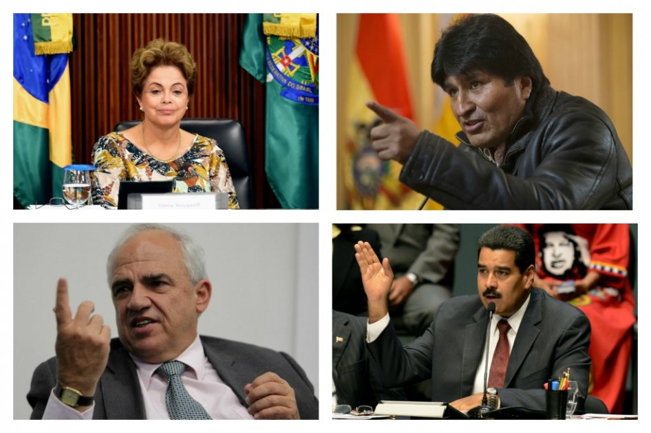 Ernesto Samper, Nicolás Maduro y Evo Morales manifiestan apoyo a Rousseff por juicio en su contra