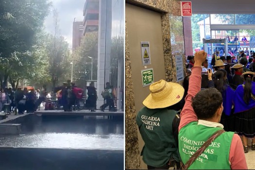 Minga Indígena irrumpe en edificio de Semana: Esmad y Fiscalía median el conflicto