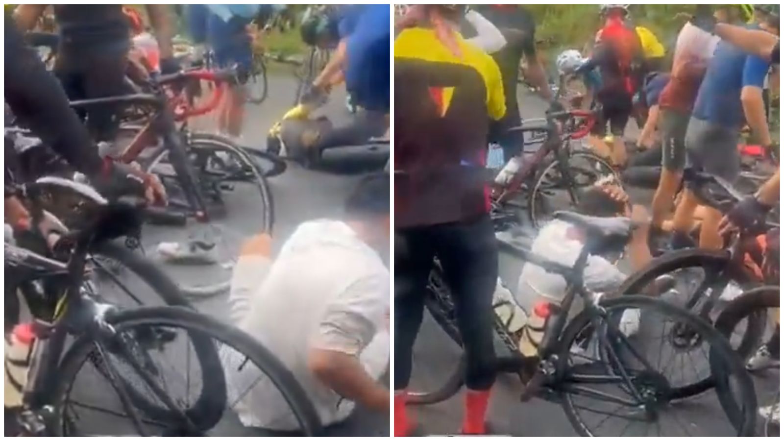 Motociclista arrolló a un grupo de ciclistas en Jamundí: hay nueve heridos