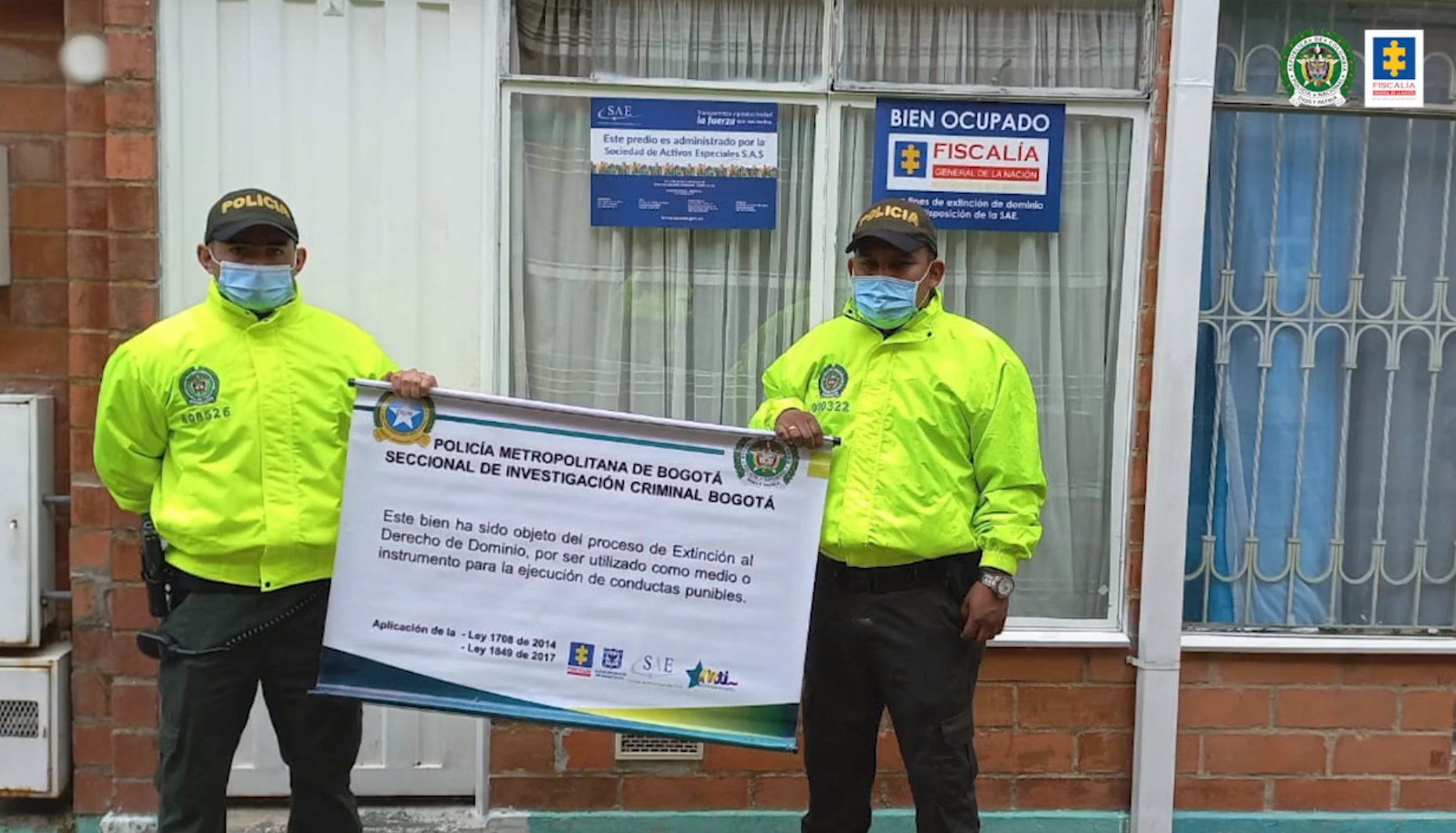 Fiscalía recupera 29 inmuebles usados por bandas delincuenciales en Bogotá