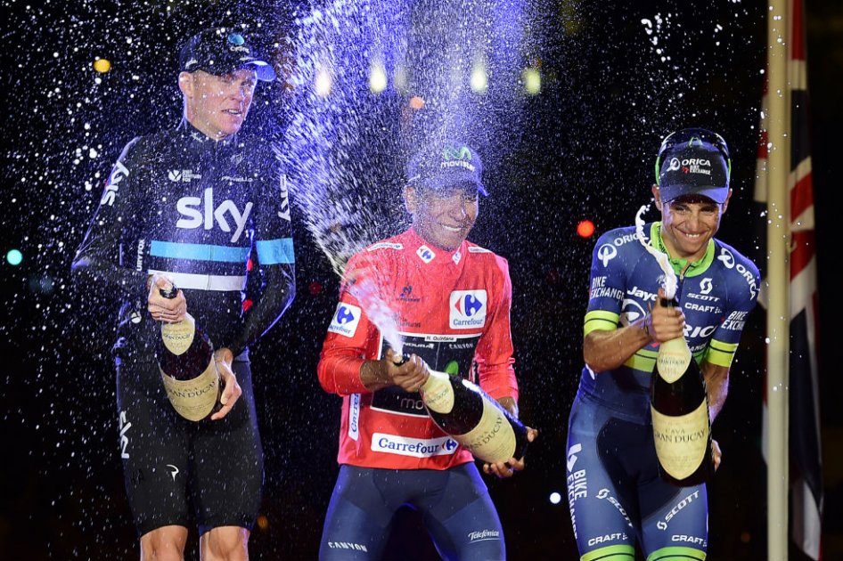 Nairo Quintana se coronó campeón de la Vuelta a España. Foto: AFP