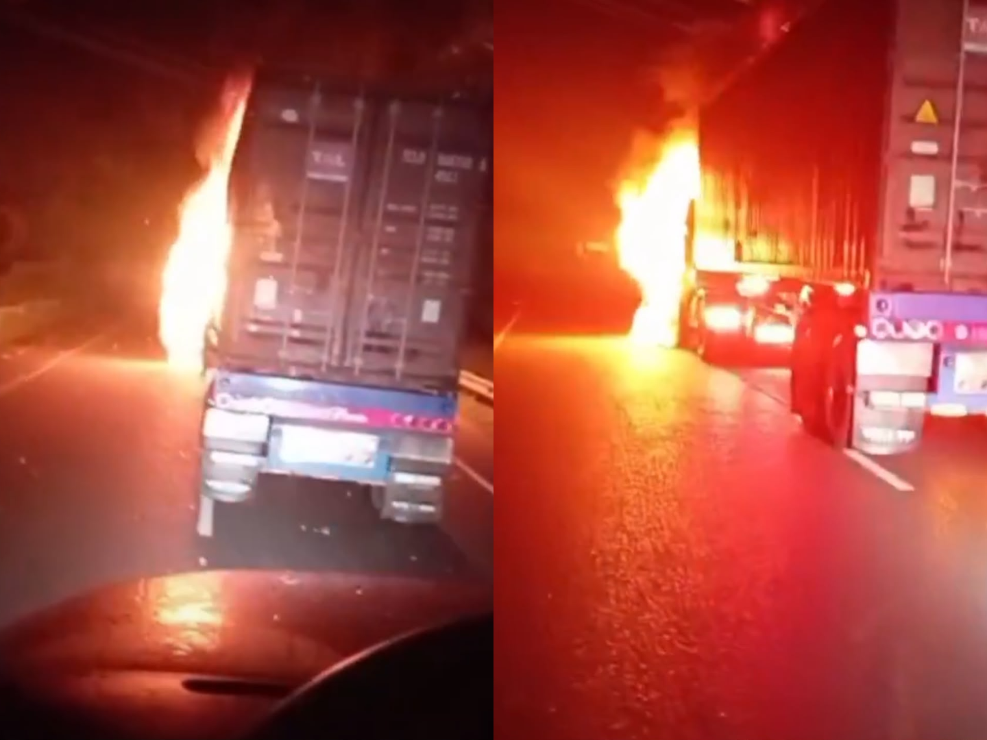 Incineran tractocamión en la vía Buenaventura; delincuentes vandalizaron contenedor