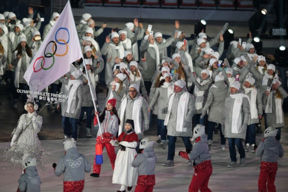 Rusia no desfiló en la clausura de los Olímpicos de Invierno