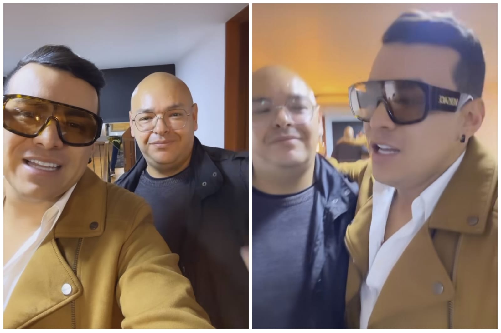 Yeison Jiménez junto a Andrés Romero, la persona encargada de la seguridad informática del artista y sus diferentes marcas y negocios.