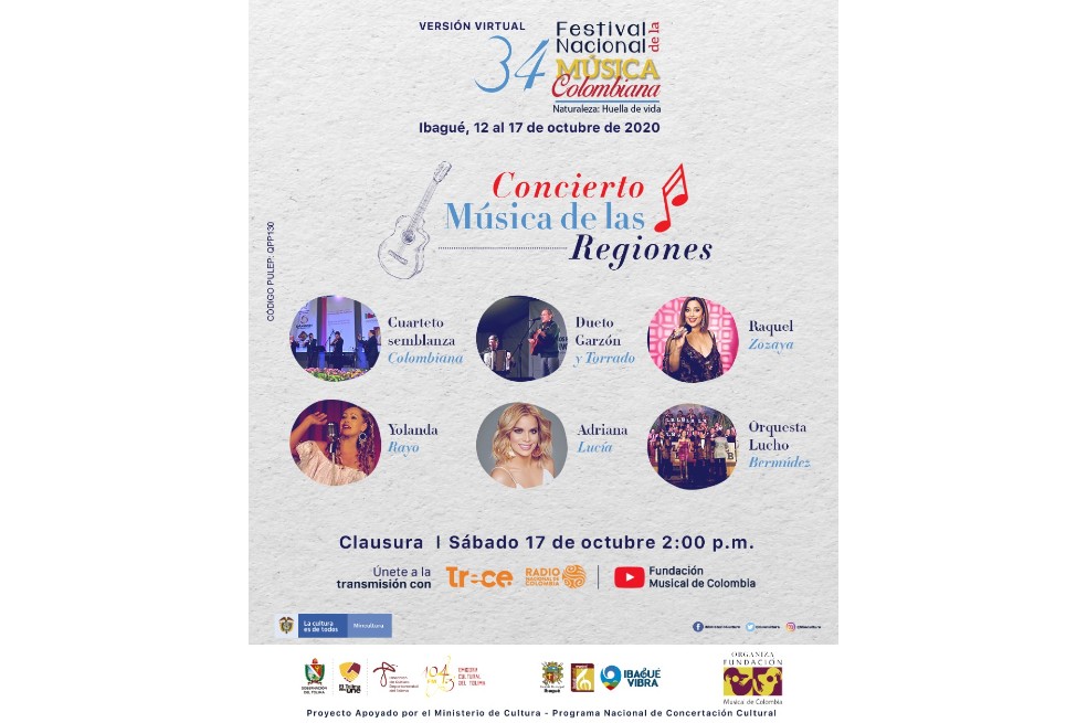 “Música de las Regiones” clausura del XXXIV Festival Nacional de la Música Colombiana