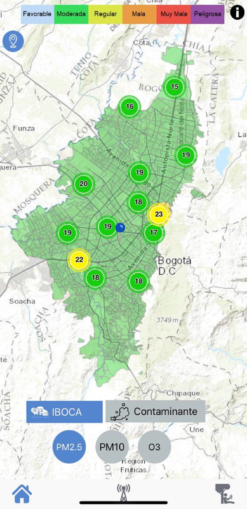 La Secretaría Distrital de Ambiente ha comunicado que las precarias condiciones del aire en los últimos se ha debido, principalmente, al humo de los incendios que se registran en el nororiente colombiano y que viajan con la dirección del viento a la capital. Tal escenario ha obligado a la ciudad a permanecer en alerta amarilla desde comienzos de marzo.