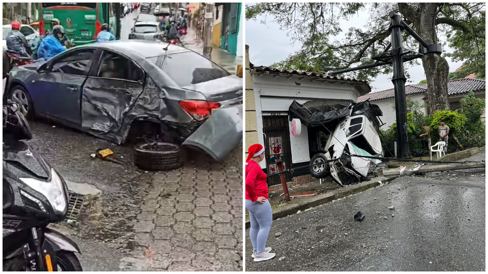 Fallo en los frenos de un vehículo causó accidente múltiple en Medellín