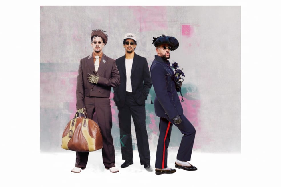 Bad Bunny ha utilizado marcas como Prada y Jacquemus para asistir a eventos de moda y música. / Ilustraciones: Leandro Rodríguez